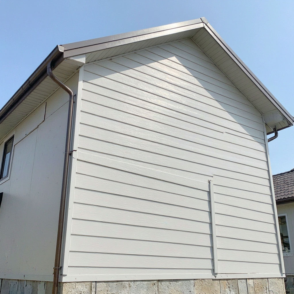 New lap siding being installed on a residential exterior wall