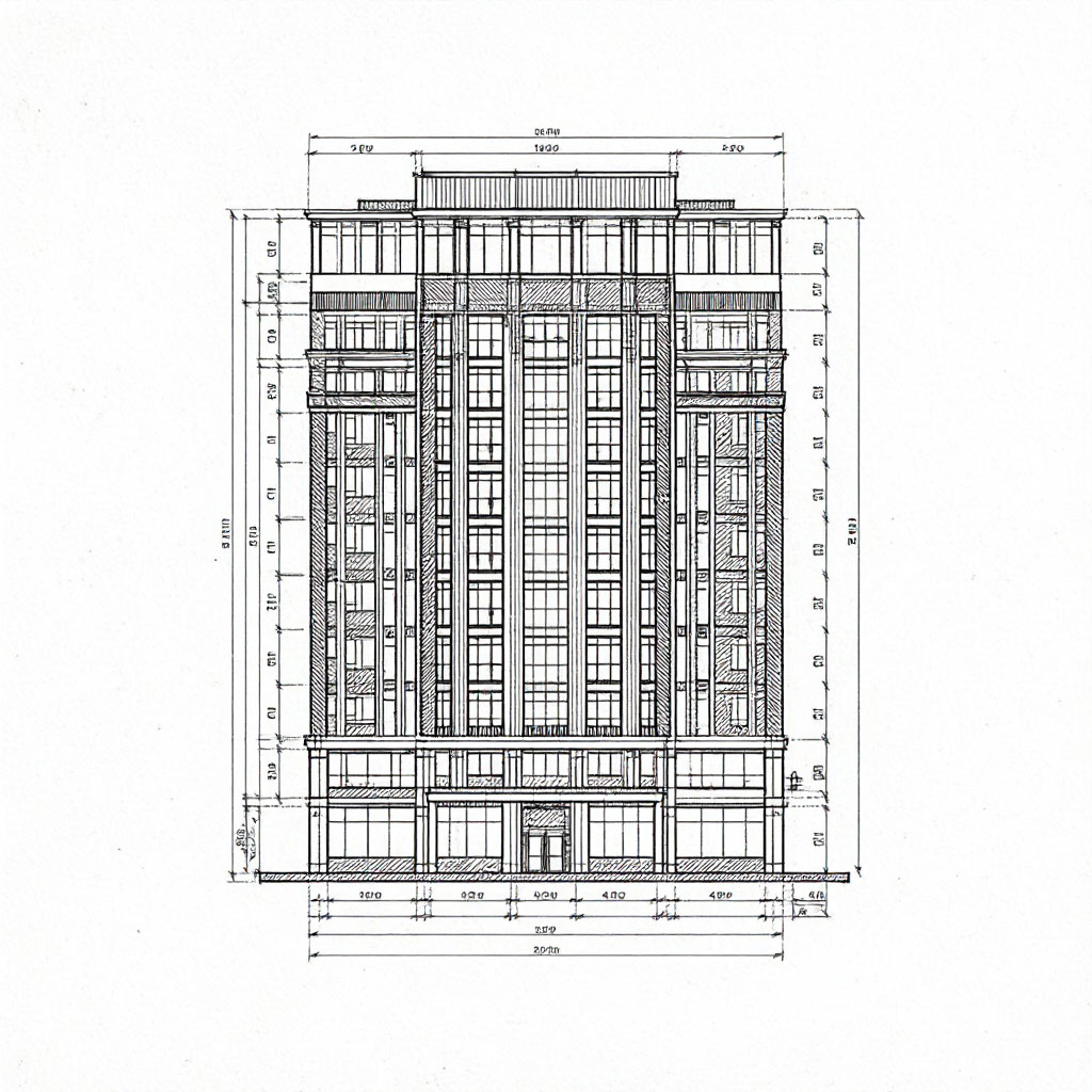 Multistory commercial building exterior cladding